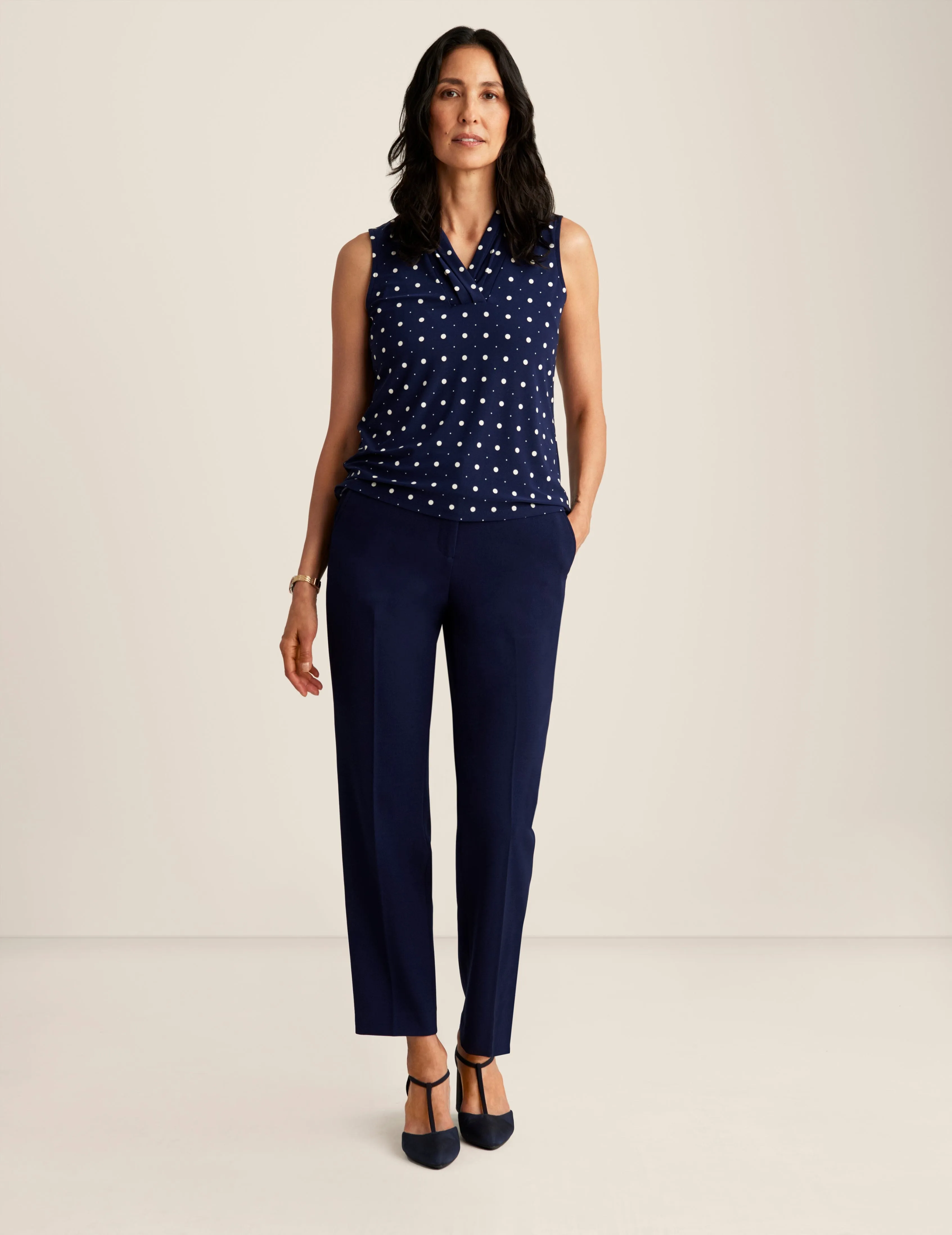 Printed Ity Triple Pleat Top - Sale