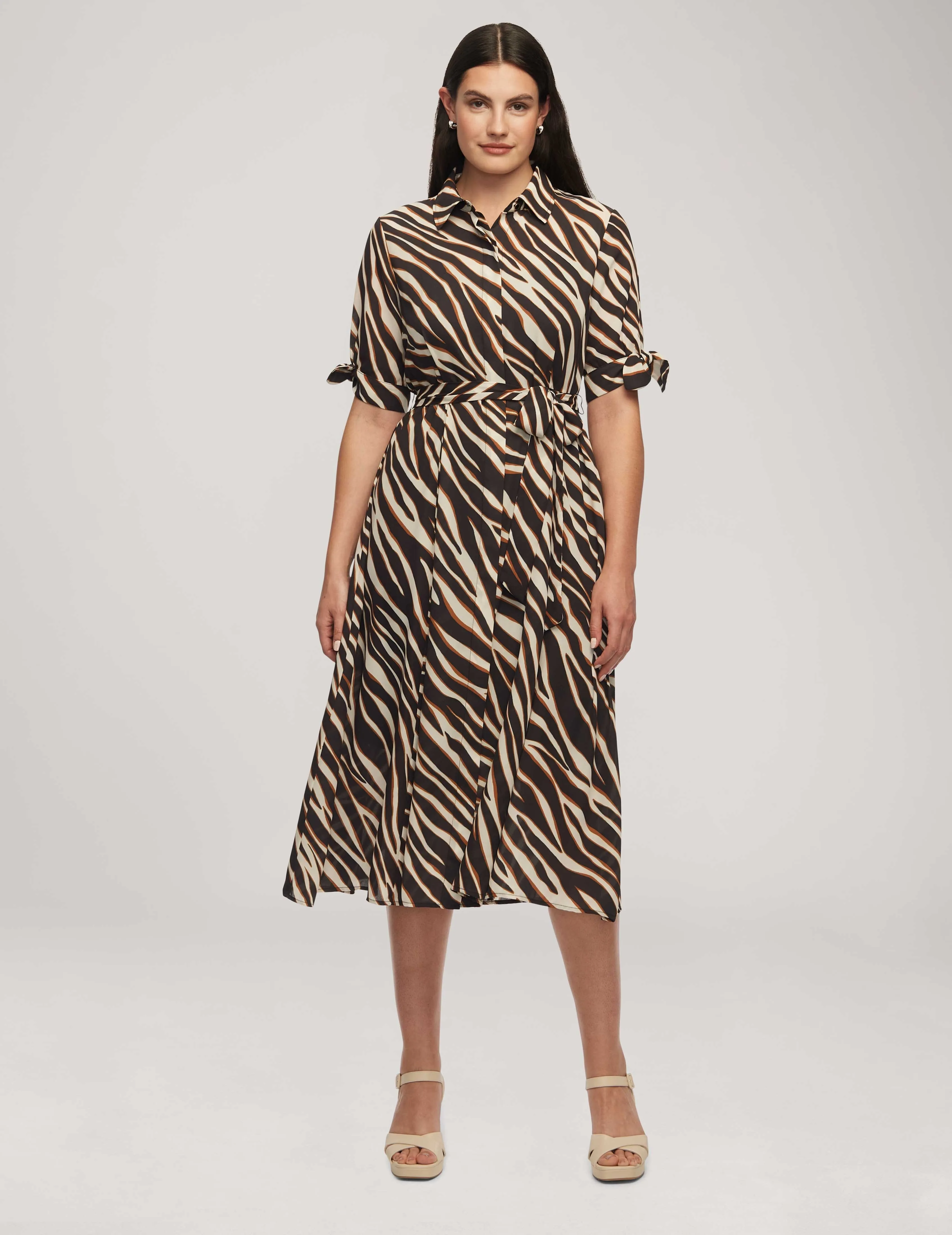 Printed Tie Sleeve Dress- Sale