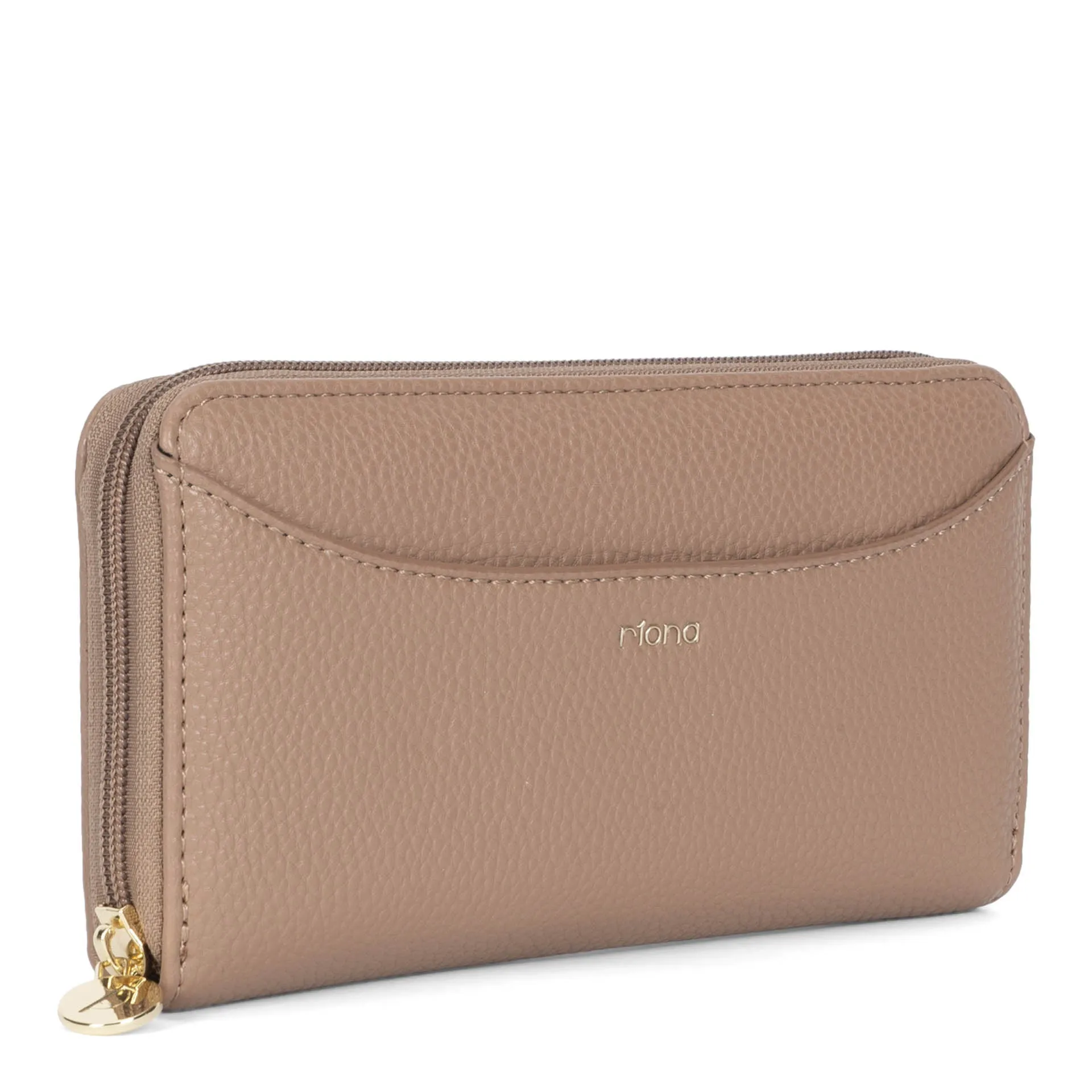 Riona Ivy Pebbled RFID Zip Around Wallet