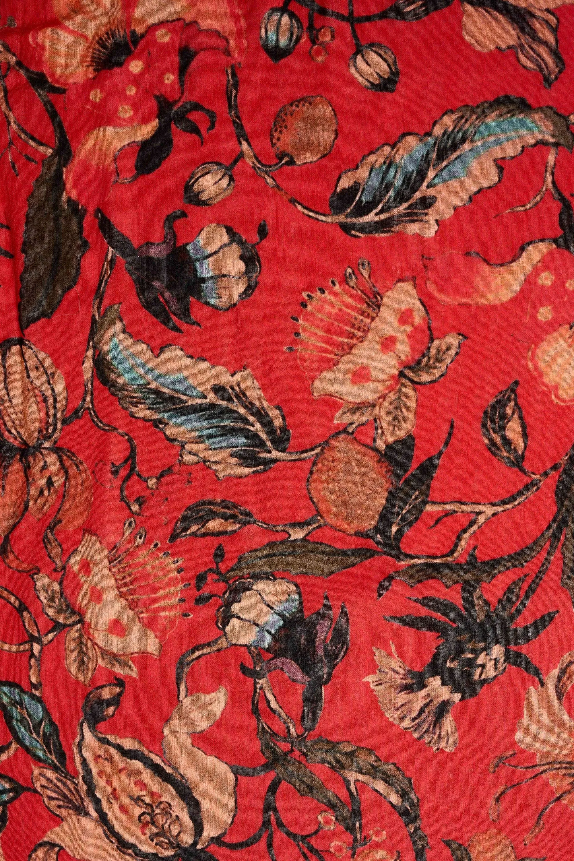 Rouge Garden Wool Scarf - Multicolour