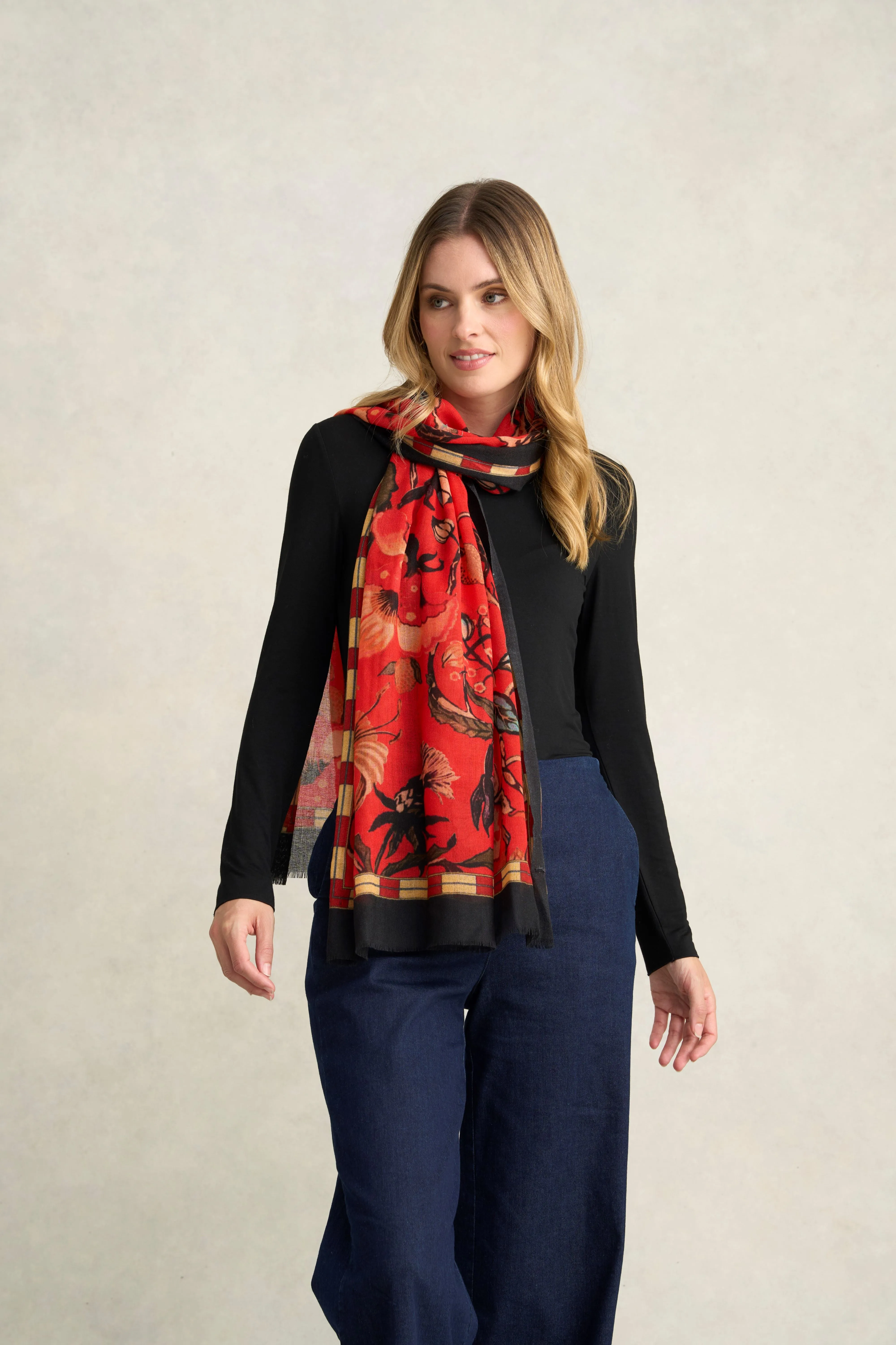 Rouge Garden Wool Scarf - Multicolour