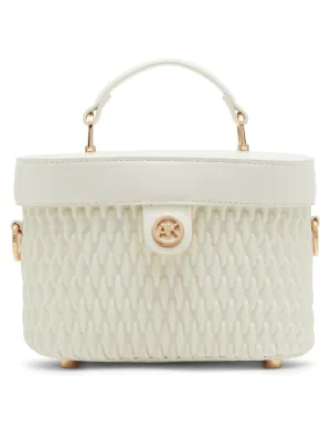 Ruched Top Handle Train Case With Detachable Crossbody Strap