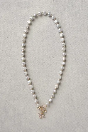 Silver Bee Pearl Necklace