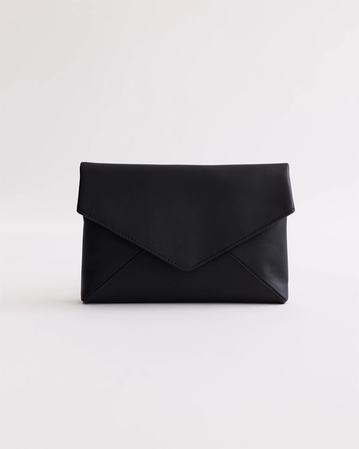 Stella Envelope Clutch: Black