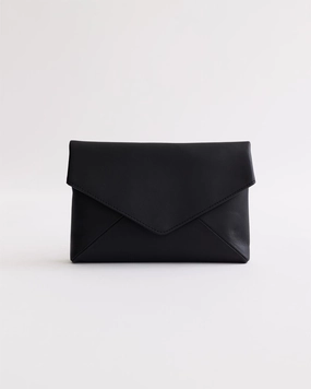 Stella Envelope Clutch: Black