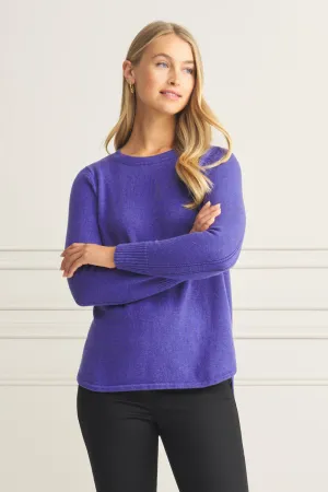 Stitch Detail Cotton Knit - Purple Marle
