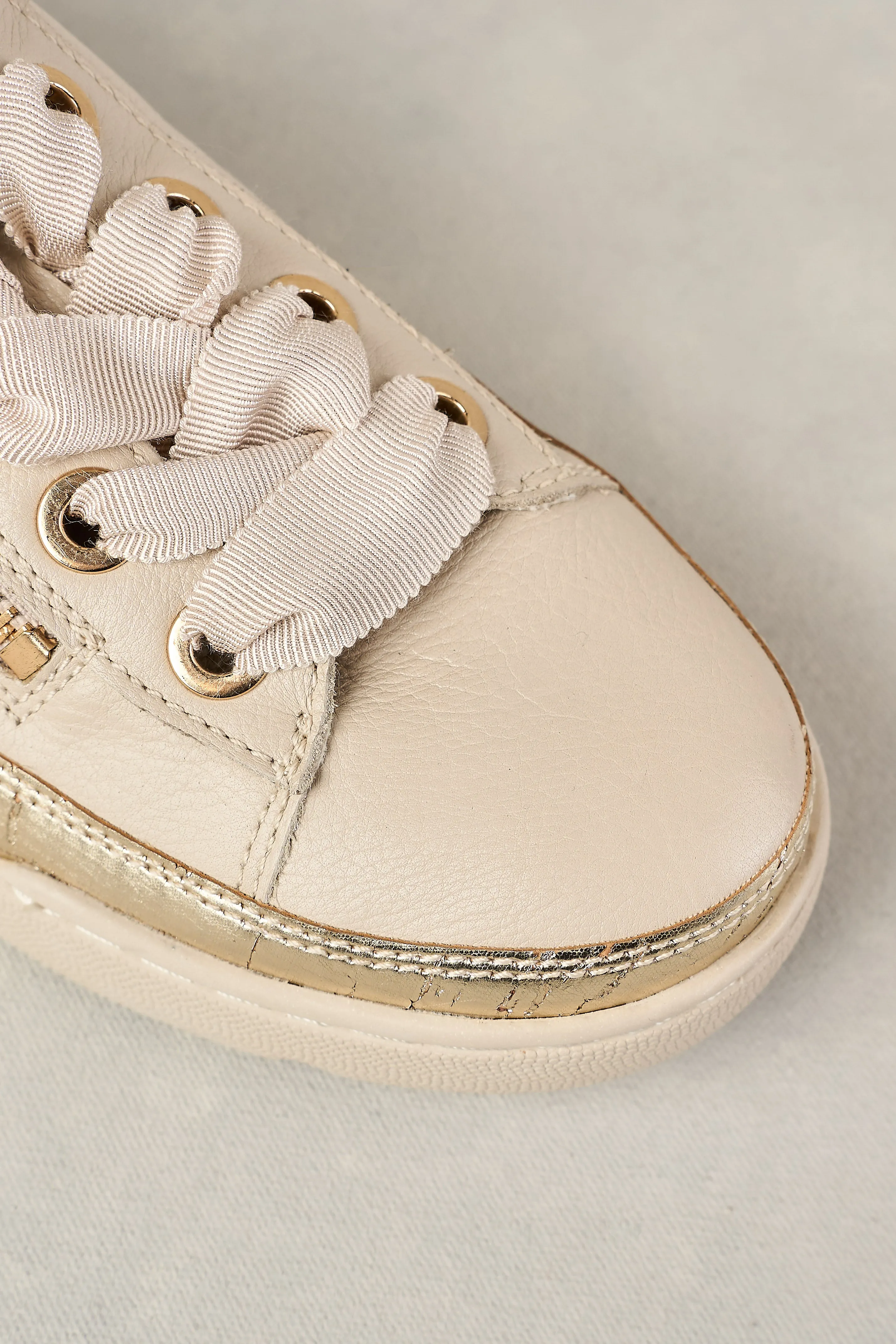 Talina Leather Sneaker - Almond