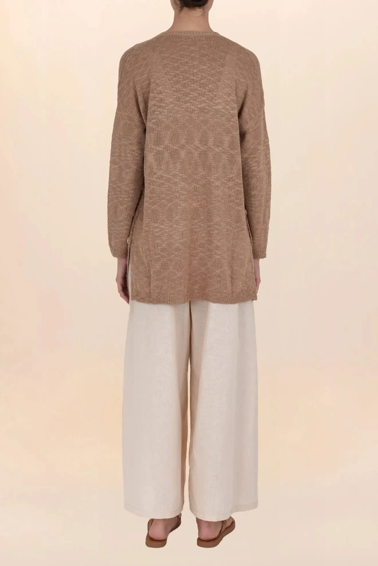 TAUPE PEARL CARDIGAN WITH POCKETS