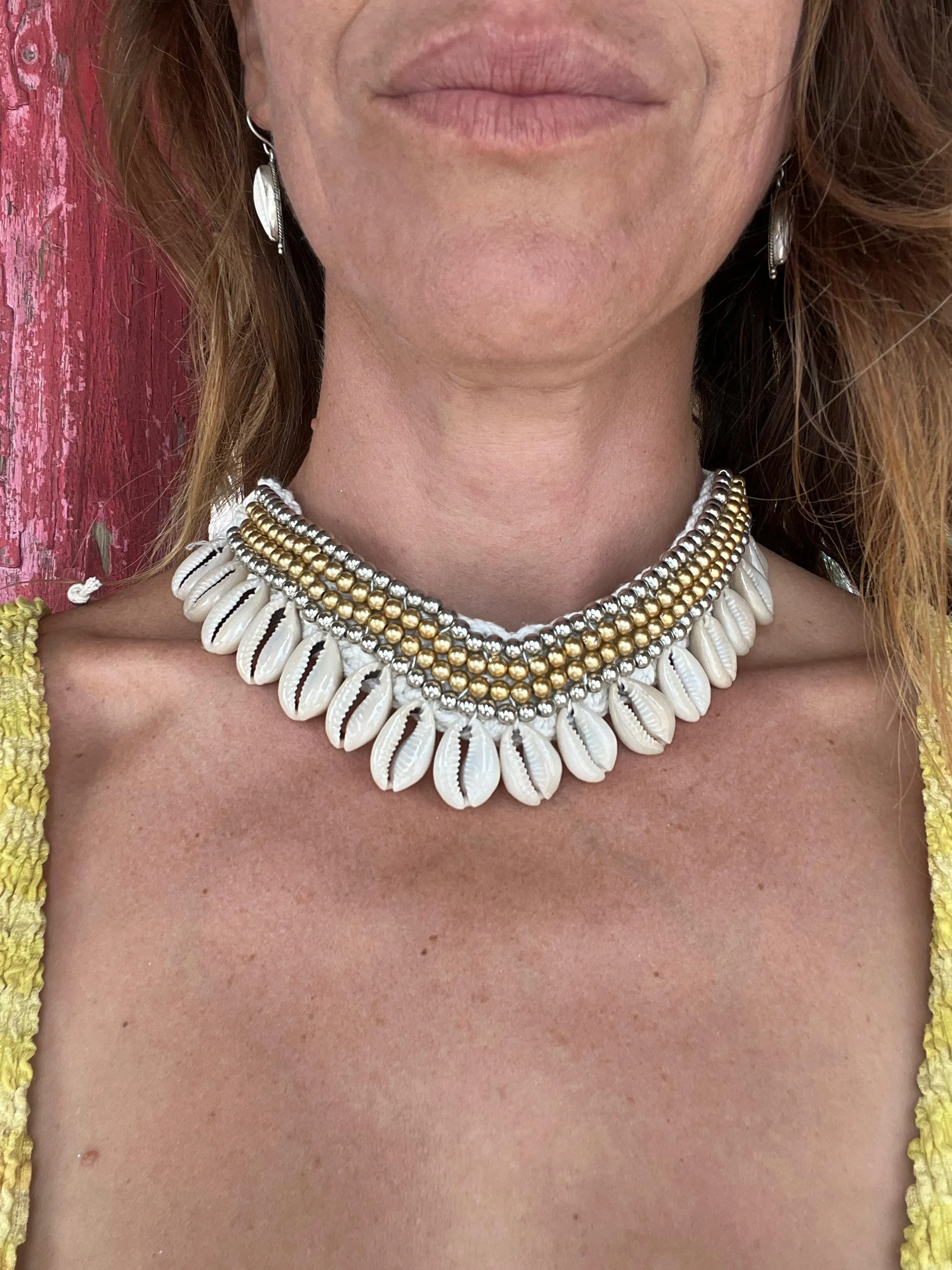 Tidal Gold Shell Set (Handmade Necklace   Bracelet)