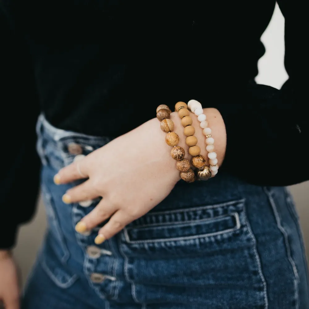Triple Threat Natural Stone Bracelet