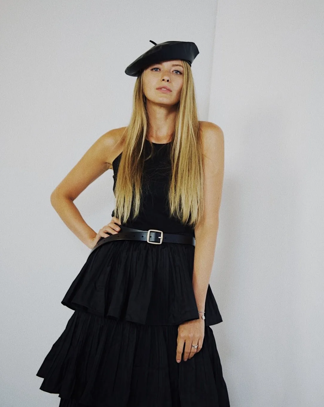 Vegan Leather Beret (Final Sale)