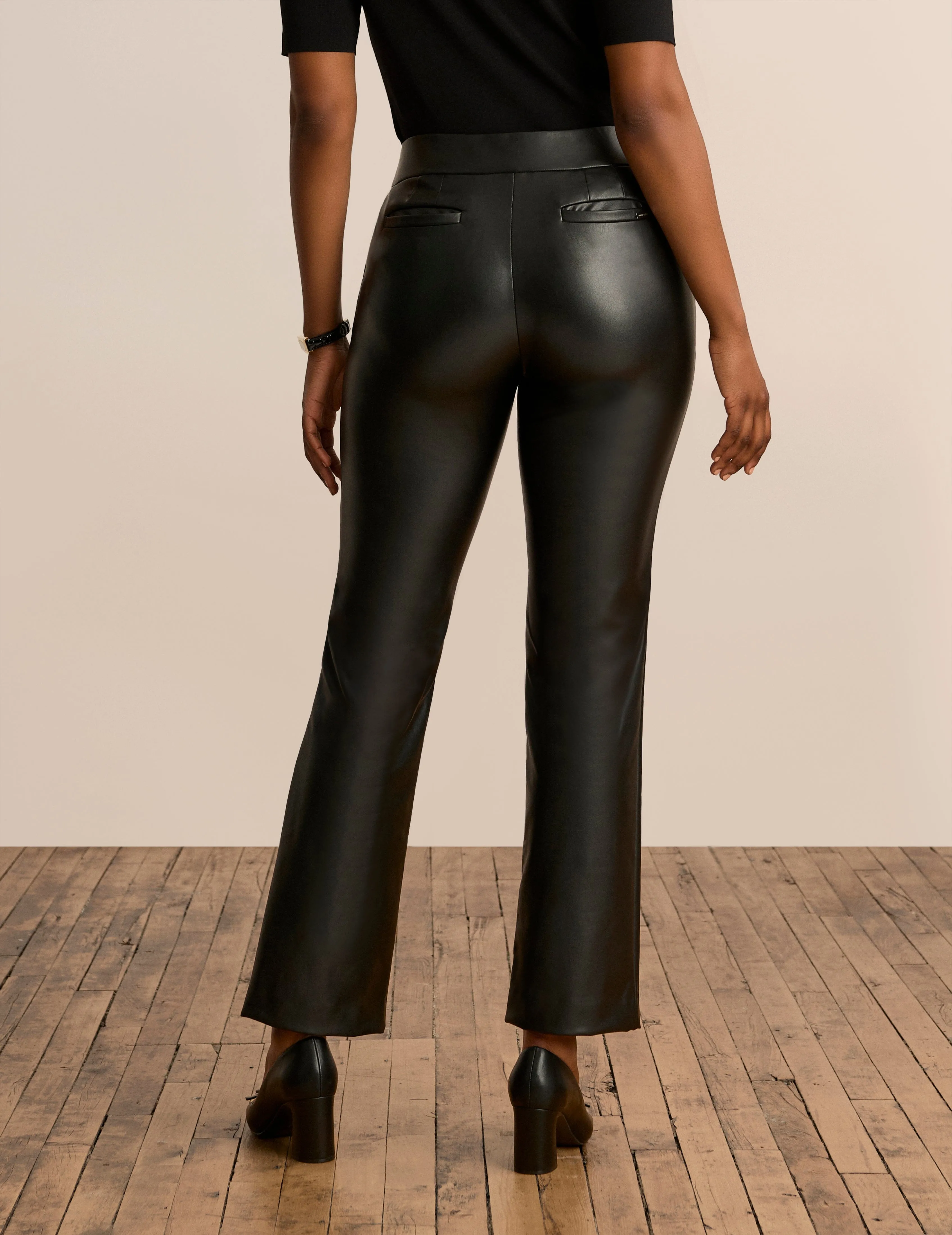 Vegan Leather Pull On Slash Pocket Trouser - Sale