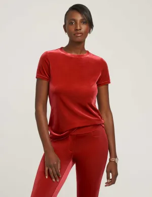 Velour Button Back Tee- Sale