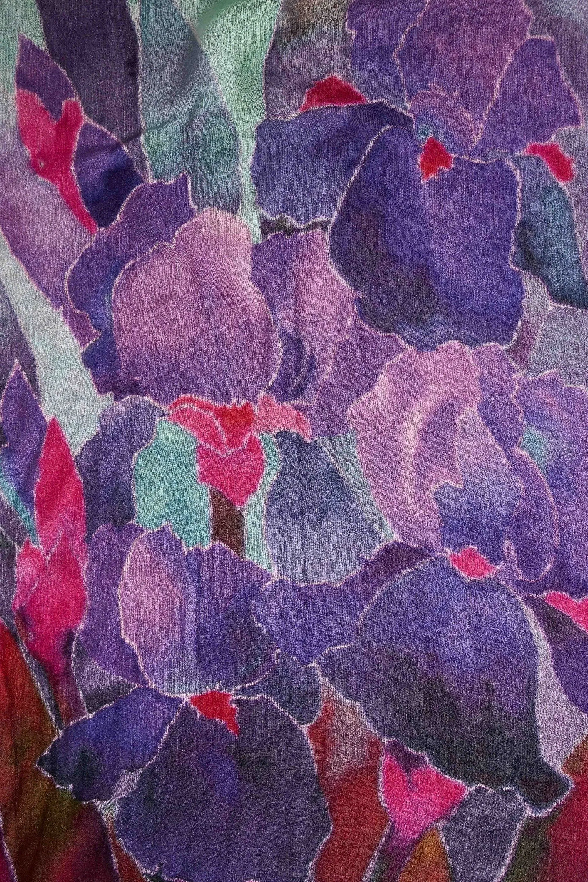 Violet Bloom Wool Scarf
