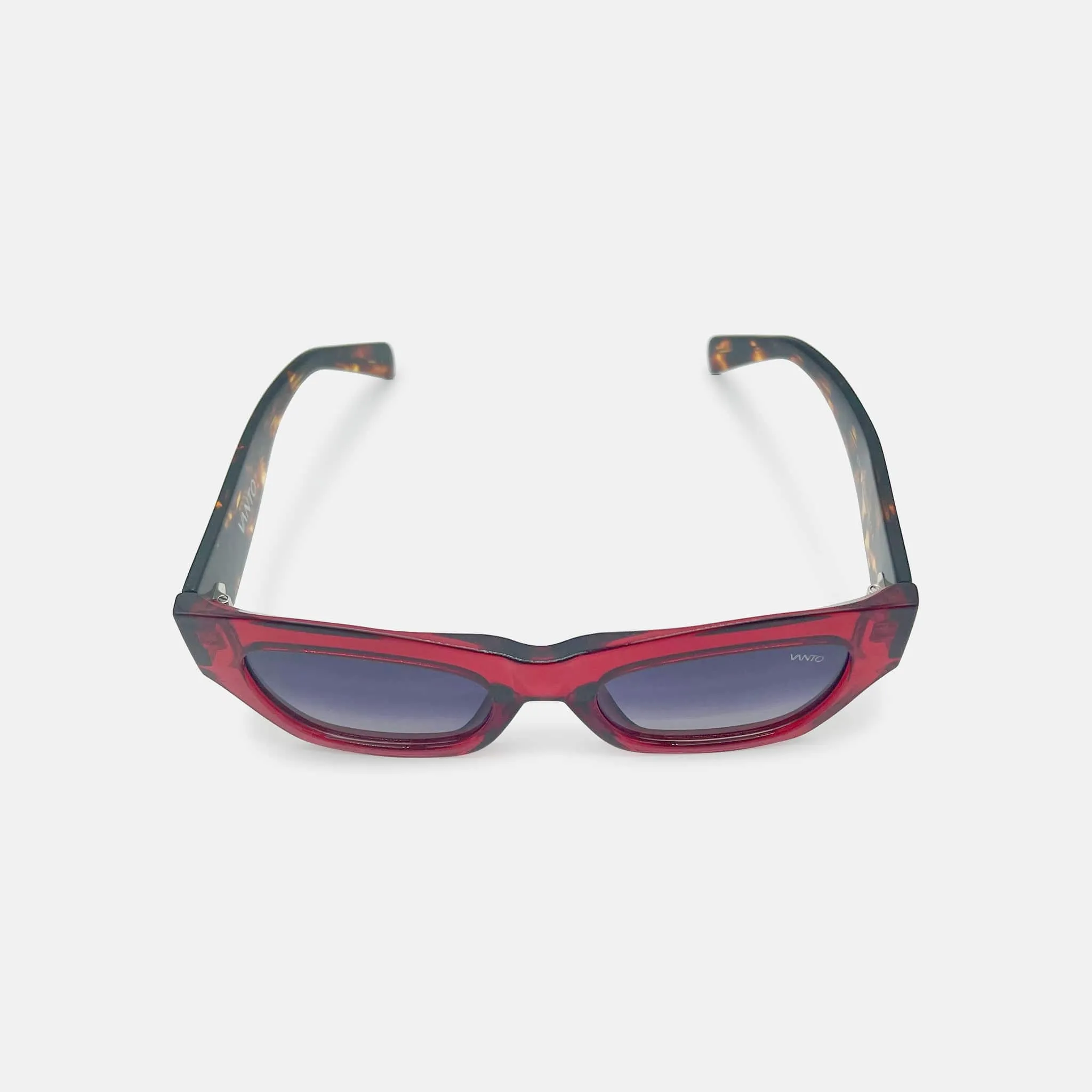 Viper Rectangular Sunglasses in Red Acetate