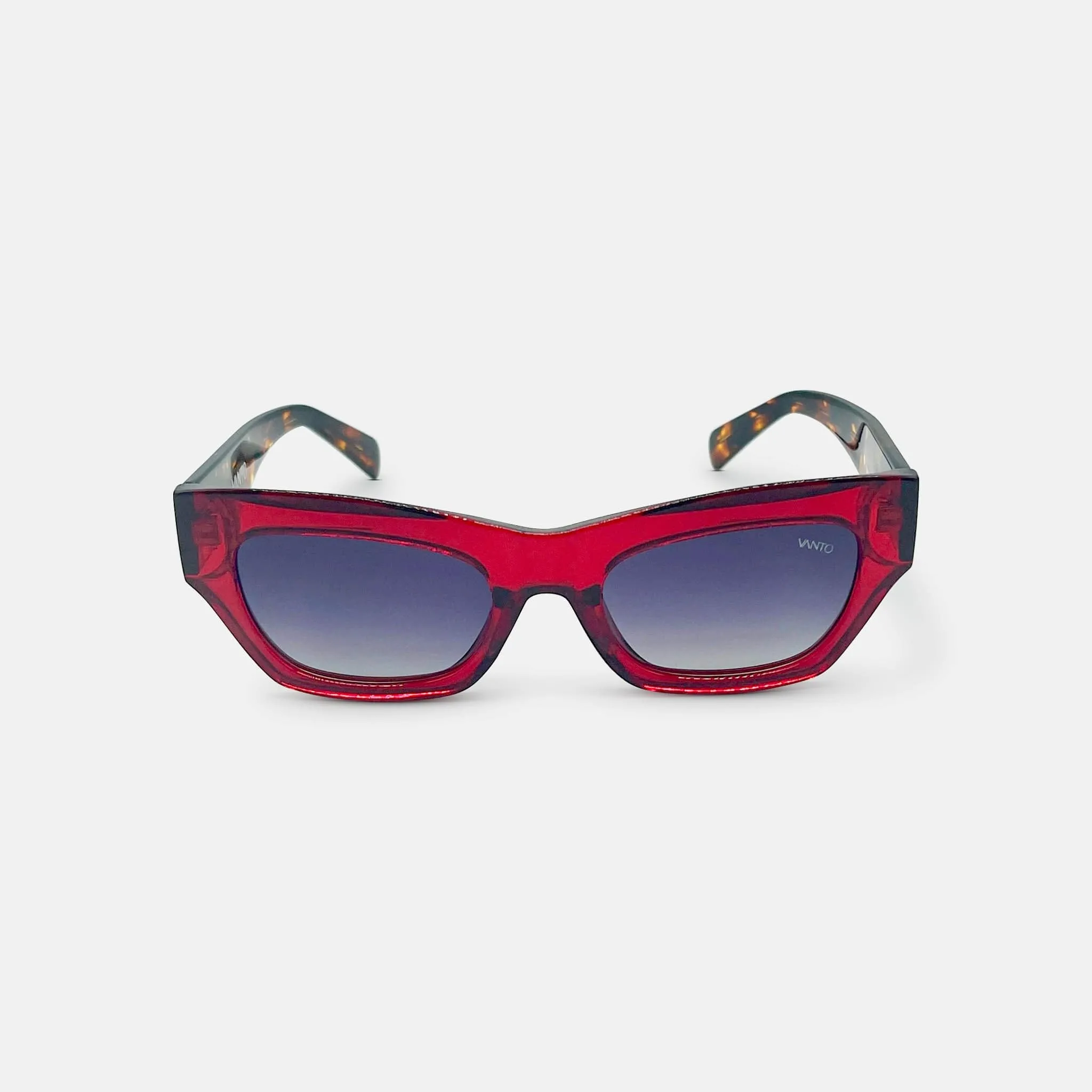 Viper Rectangular Sunglasses in Red Acetate