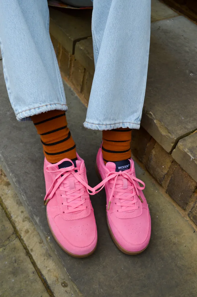 Woden Bjork Suede Aurora Pink Trainers